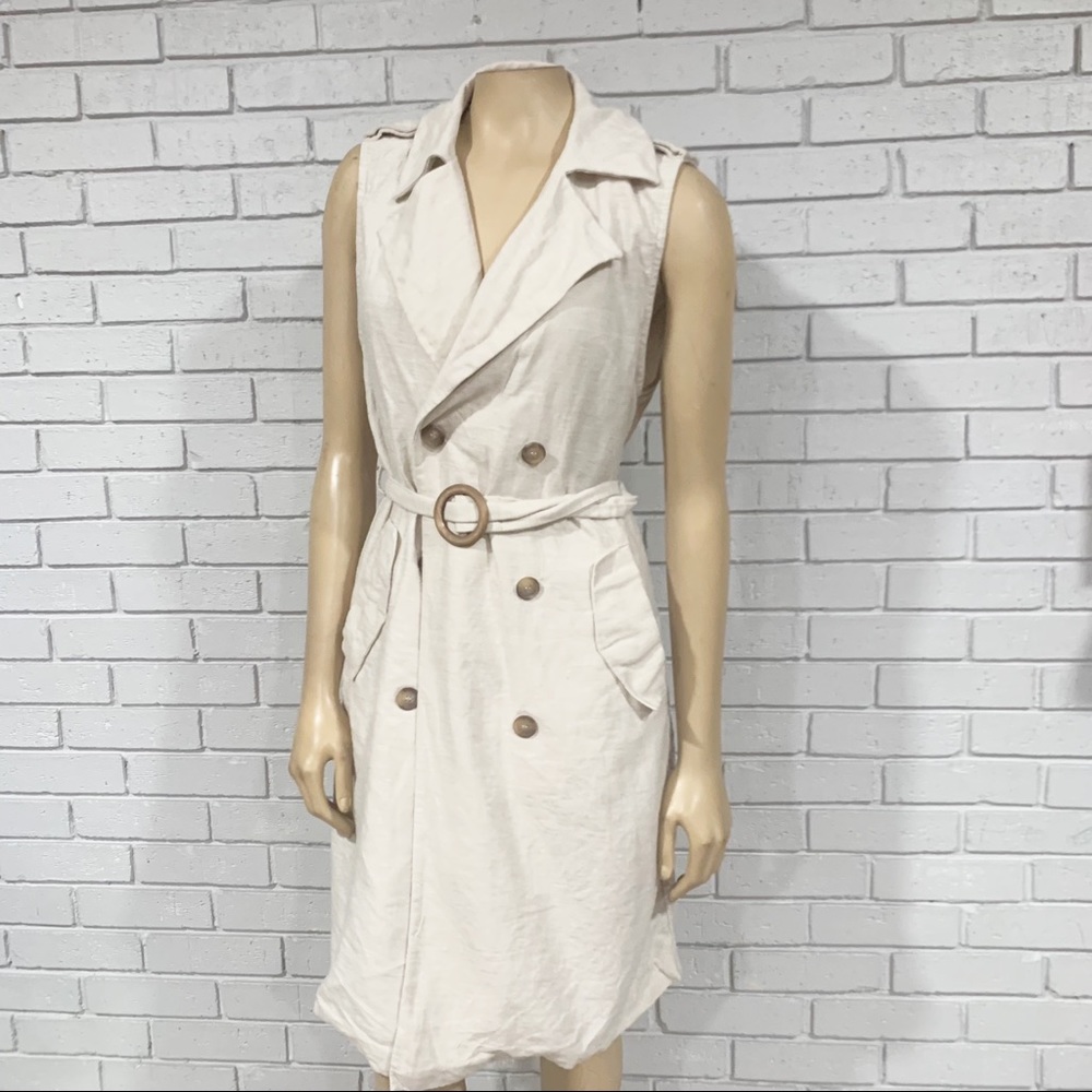 Zara Women’s Double Breasted Belted Vest Dress
